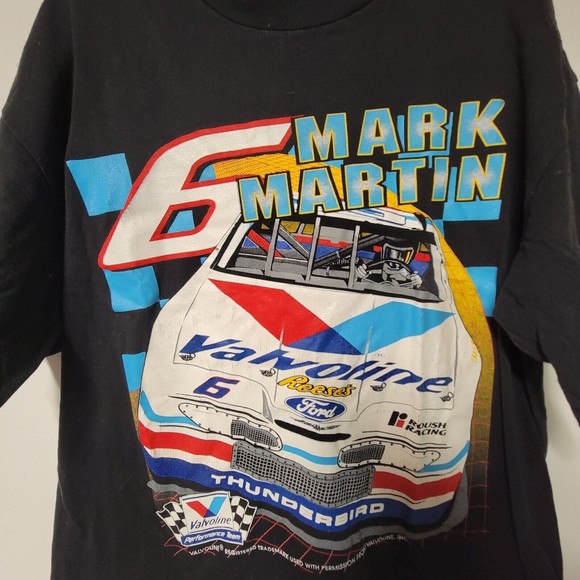 Vintage Nascar Mark Martin Valvoline Ford Thunderbird Racing T-Shirt  XL - Picture 7 of 7